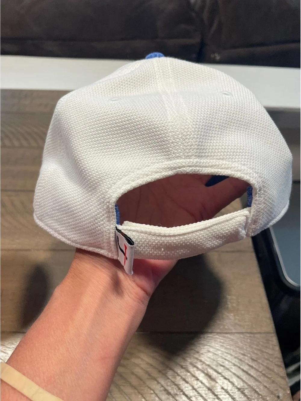 Ouray Sportswear Blue and White Adjustable Baseball Cap with Embroidered Logo